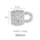 Axyaa Ceramic Breakfast Milk Cup - Splash Ink Design & Thick Handle
