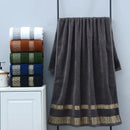 Axyaa Luxury Grey Cotton Towels Set: 1 Bath Towel, 2 Hand Towels - Quick Dry & Absorbent