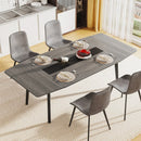 Axyaa Industrial Wood Dining Table, Seats 6-8, 70.8" with Metal Legs