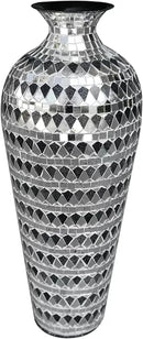Axyaa Geometric Glass Mosaic Floor Vase - Elegant Accent Design for Home Decor