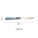 Axyaa Stainless Steel Cutlery Set with Plastic Handle - Western Tableware Steak Knife Fork Teaspoon
