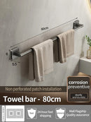 Axyaa Towel Bar/Hook/Rack - Easy Installation, No Wall Drilling