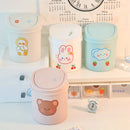 Axyaa Mini Trash Can Bin Tube with Cover and Kawaii Stickers