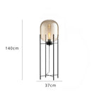 Axyaa Nordic Industrial Smoke Glass Floor Lamp