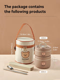 Axyaa Bear Stainless Steel Thermal Bento Box - Leak Proof Food Container