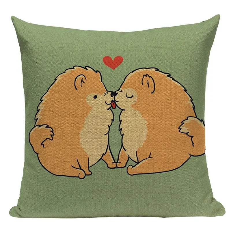 Axyaa Love Pug Dog Cushion Cover Sleep Dog Throw Pillow Case