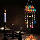 Flat Pumpkin, Bat, Witch Stained Acrylic Agate Pendant Window Hanging Suncatcher by Axyaa