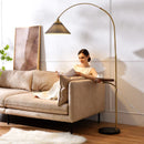 Axyaa Chairside Floor Lamp with Tray - USB, Wireless Charging, LED Bulb, Beige Shade