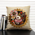 Axyaa Mermaid Linen Cushion Cover for Living Room Sofa Decoration