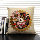 Axyaa Mermaid Linen Cushion Cover for Living Room Sofa Decoration