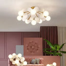 Axyaa Modern Chandelier: Macaron Warm Ceiling Light for Bedroom, Living Room, Dining Room