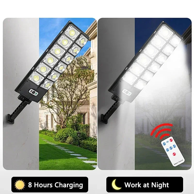 Axyaa Solar Street Light: 3 Mode Remote Waterproof Motion Sensor Garden Patio Path Lighting