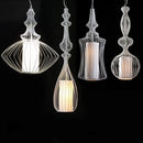 Axyaa Geometric Pendant Lamp Rope Birdcage Light Fixture E27 Scandinavian Style