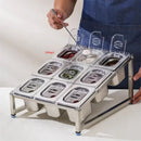 Axya Stainless Steel GN Pans Set with Transparent Lids and Display Rack