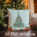 Axyaa Christmas Animal & Tree Print Pillowcases - Sofa Bedroom Car Cushion Cover
