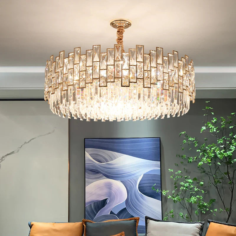 Axyaa Crystal Chandelier for Light Luxury Home Decor in Living Room, Bedroom, Kitchen