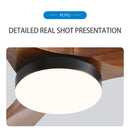 Axyaa 56" LED Ceiling Fan Lights Remote Control Solid Wood Bedroom Living Room