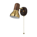 Axyaa Retro LED Wood Wall Lamp, Adjustable Angle Reading Light