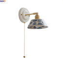 Axyaa Flower Nordic LED Wall Lamp with Ceramic Shade and Brass Finish