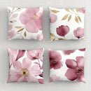 Axyaa Pink Flower Pattern Decorative Pillowcase for Bedroom and Living Room