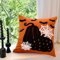 Axyaa Halloween Embroidered Pumpkin Spider Web Throw Pillowcase Home Decor