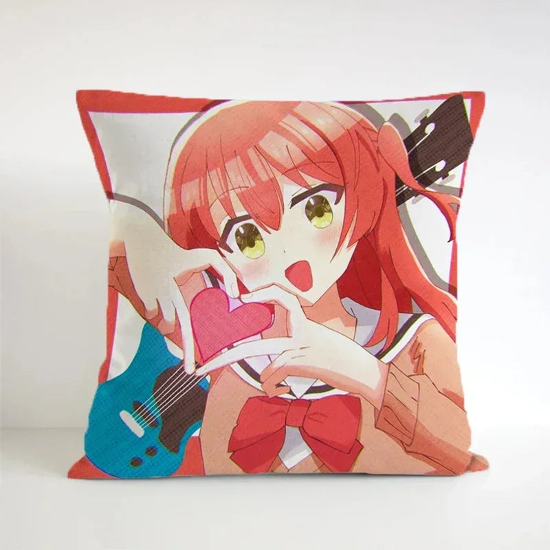 Axyaa 45x45 Decorative Pillowcases for Sofa Pillows - Bocchi Rock Theme