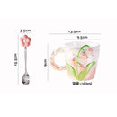 Axyaa Lily of The Valley 3D Flower Cup and Spoon Set