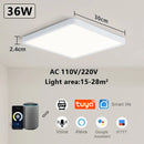Axyaa Smart Wood Grain LED Ceiling Light for Living Room, App & Voice Control