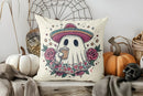 Axyaa Ghost Floral Lace Decorative Pillow Cover for Sofa Bedroom Car