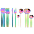 Axyaa 24Pcs Green Gold Stainless Steel Dinnerware Set Cutlery Tableware Silverware