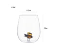 Axyaa Cute Cartoon Glass Juice Cup 14oz Unique Transparent Household Drinkware