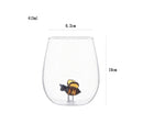 Axyaa Cute Cartoon Glass Juice Cup 14oz Unique Transparent Household Drinkware