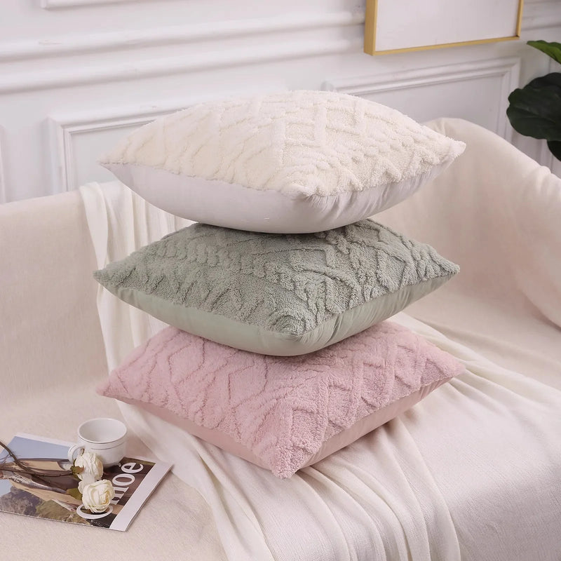 Axyaa Soft Fuzzy Autumn Pillow Cover 45x45 for Sofa Home Decor