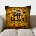 Axyaa Halloween Bats & Pumpkins Pattern Cushion Cover for Sofa, Bedroom, Car
