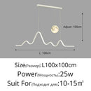 Axyaa LED Pendant Lights 100/120CM: Modern Kitchen Dining Bar Hanging Lamp Fixtures