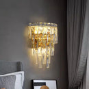 Axyaa Gold Chrome Crystal Wall Light, Modern Luxury Interior Wall Lamp