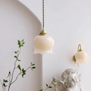 Axyaa Lily of the Valley Copper Chandelier: Modern Cream Style Pendant Lighting for Home