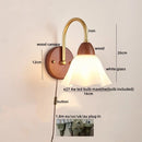 Axyaa Modern Wood Glass LED Wall Light for Living Room Bedroom Balcony