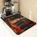 Autumn Scenery Kitchen Absorbent Draining Mat by Axyaa - Quick Dry Dish Drying Mat