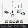 Axyaa Modern Pendant Chandelier Glass Lampshade LED Ceiling Light