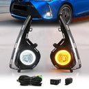 Axyaa Toyota Yaris Vitz Fog Lamp with LED Angel Eyes DRL Turn Signal Chrome Trim