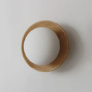 Axyaa Round Wood Glass Ball LED Wall Sconces for Bedroom and Living Room