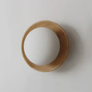 Axyaa Wood Glass Ball LED Wall Sconces, Bedroom Living Room Round Wall Lights