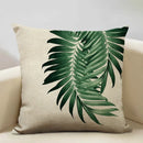 Axyaa Leaf Cushion Cover: Soft Linen Pillowcase 45x45cm