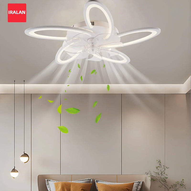 Axyaa 6-Speed Silent Ceiling Fan & Light Chandelier, Dimmable LED for Home Decor