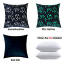 Axyaa Luminous Ghost Print Glow Pillowcase 18x18 Inch Party Decor - Sofa Bed Decoration