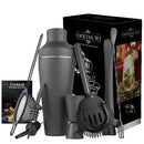 Axyaa Cocktail Shaker Set Matte Black Bartender Kit Barware Tools Home Bar