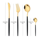 Axyaa Black Gold Stainless Steel Dinnerware Cutlery Set for Dining, Wedding & Restaurant
