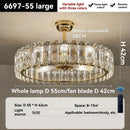 Axyaa Crystal Ceiling Fan Chandelier: Modern Bedroom Fan Light, Silent Design