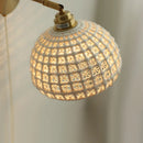 Axyaa Ceramic Vintage LED Wall Light Round Lampshade Design Pull Chain